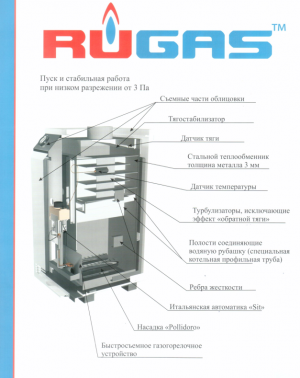 Напольный газовый котел "RUGAS" КСГ-50