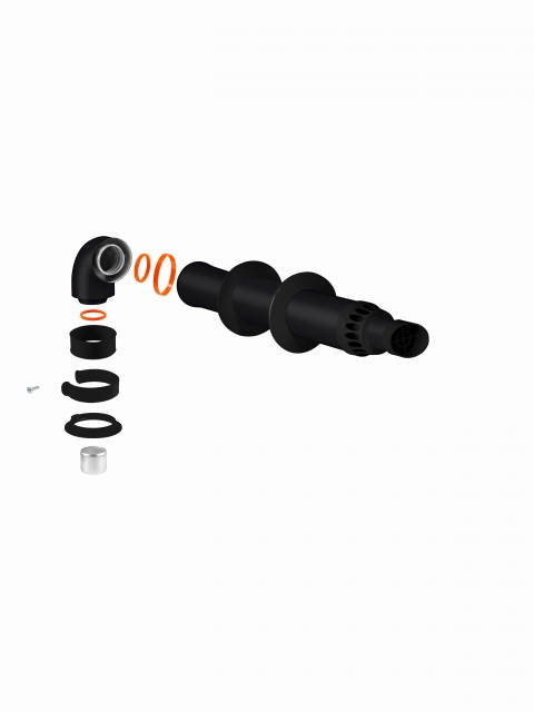 KOMПЛЕКТ КОАКСИАЛЬНЫЙ  60/100 _ВА 1,0 МЕТРОВЫЙ   (Baxi Mizudo) - ЧЁРНЫЙ